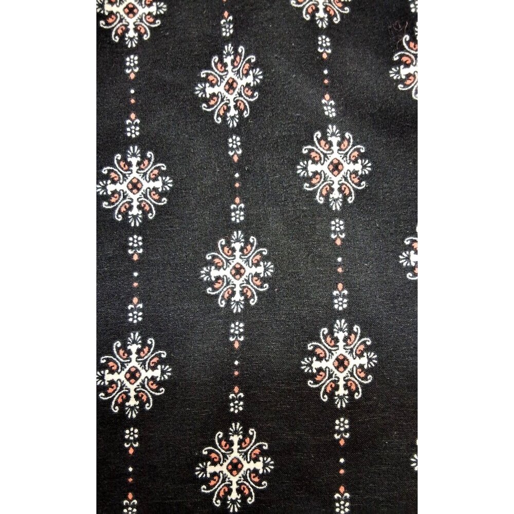 Misa Azalea Black Boho Floral Midi‎ Dress W/ Self-Tie Straps Smocked Waist Sz M - Picture 8 of 10